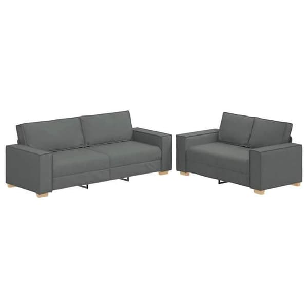 Maison Exclusive - Sæt af 2 sofaer med mørkegrå stofpuder