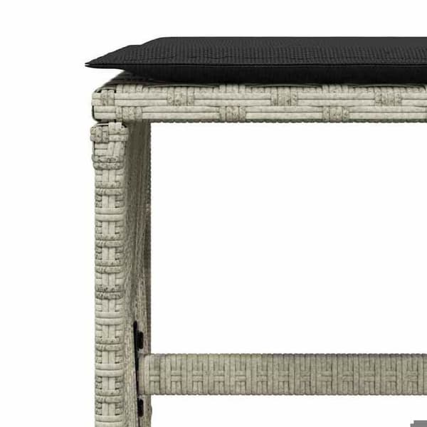 Havemøbel sæt - MAISON EXCLUSIVE - 15 dele - poly rattan lys grå - hærdet glas bordplade - foldbare rygge Ljusgrått
