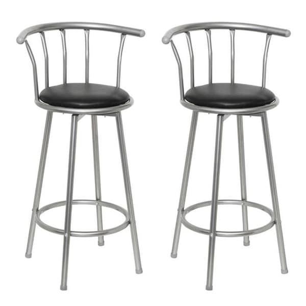 Maison Exclusive - Barstolar set om 2 svart konstläder