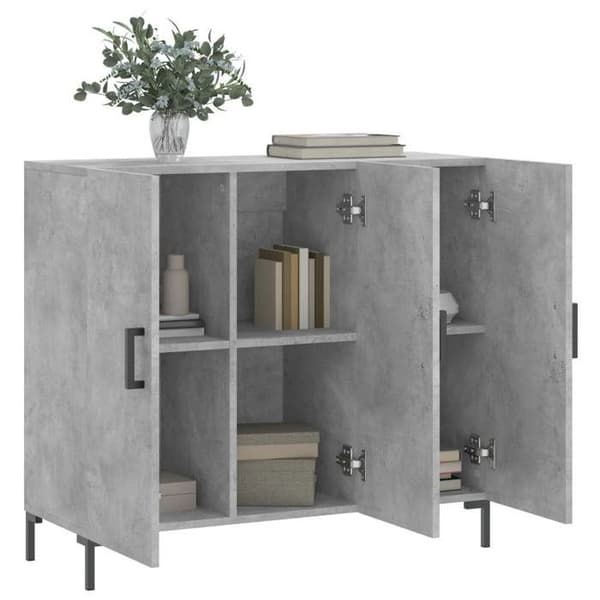 Maison Exclusive - Betonggrå buffé 90x34x80 cm ingenjörsträ
