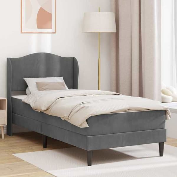 Sengestel - MAISON EXCLUSIVE - Maison Exclusive - Mørkegrå - 90x190 cm - Velour Mörkgrå