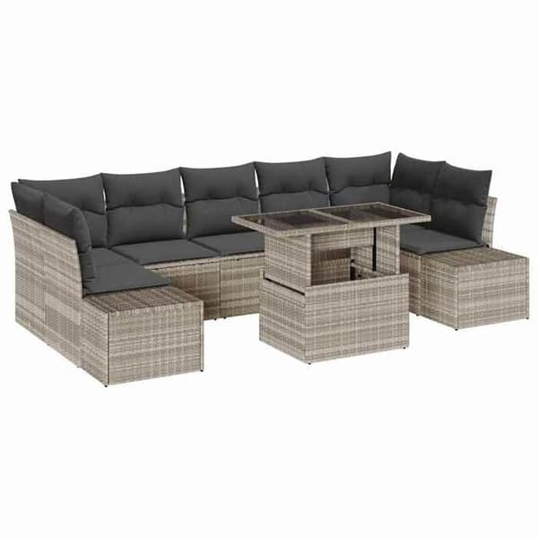 Maison Exclusive - 8-delt have sofa sæt i lys grå og mørkegrå Ljusgrå och mörkgrå