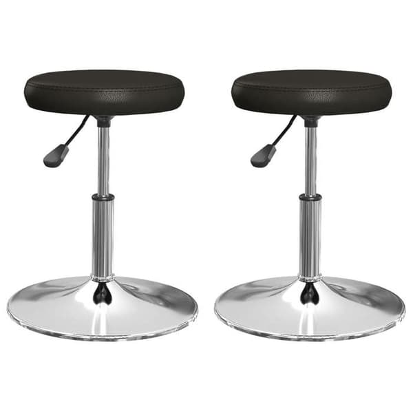 Maison Exclusive - Matstolar set om 2 svart konstläder