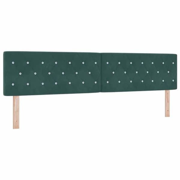 Maison Exclusive - LED-hovedgærde med mørkegrønne LED-strips 200 cm Velour
