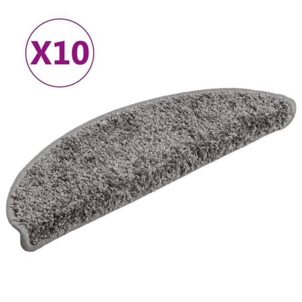 Maison Exclusive - Trappmatta 10 delar 56 x 17 x 3 cm Grå Halvcirkel Grå