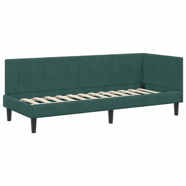 Maison Exclusive - Hörnsängram med madrass 2 st Mörkgrön 80 x 200 cm Grön (sammet)