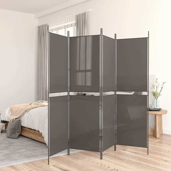 Maison Exclusive - Avskiljande vägg 4 paneler Antracit 200x180 cm Tyg