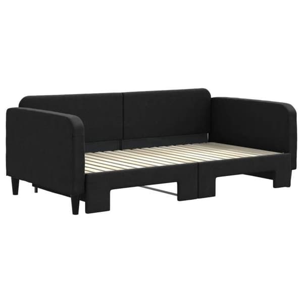 Maison Exclusive - Sovesofa med udtræksseng sort 90x190 cm stof