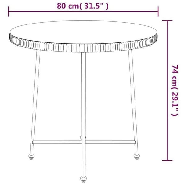 Maison Exclusive - Spisebord Ø80 cm Tempereret glas og stål