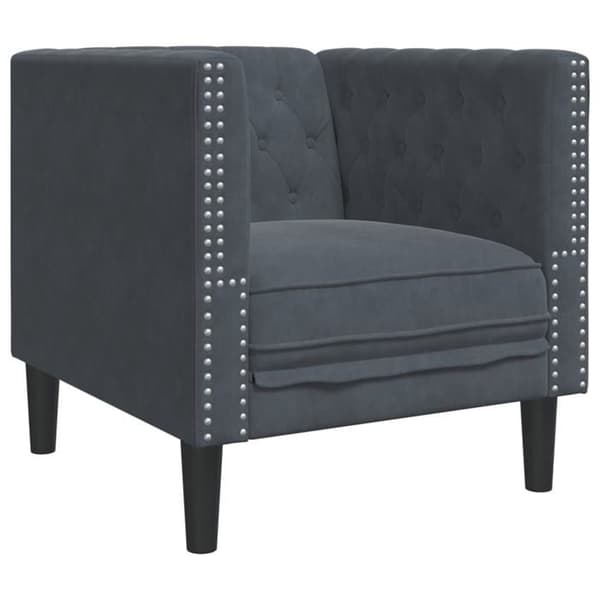 Maison Exclusive - Chesterfield stol i mørkegrå velour