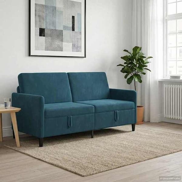 Maison Exclusive - Sofa med opbevaring Blå 172 x 78 x 87 cm Polyester