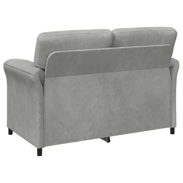 Sofa - EKSKLUSIV HUS - Symmetrisk - Lys grå velour - 2 pladser - Solid metalramme Ljusgrått