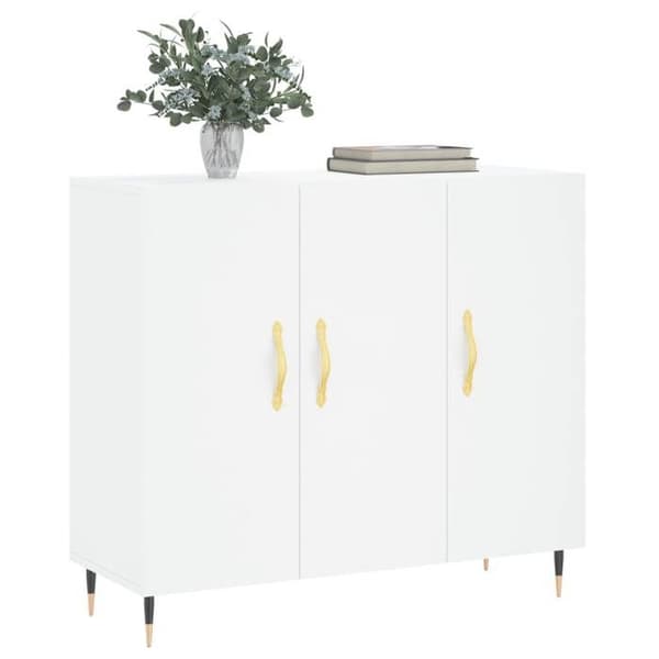 Maison Exclusive - Buffé vit 90x34x80 cm ingenjörsträ