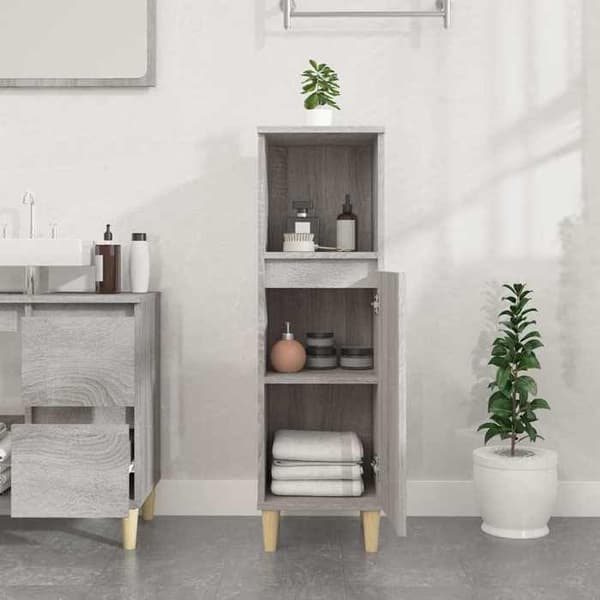 Maison Exclusive - Badeværelsesskab sonoma grå 30x30x100 cm