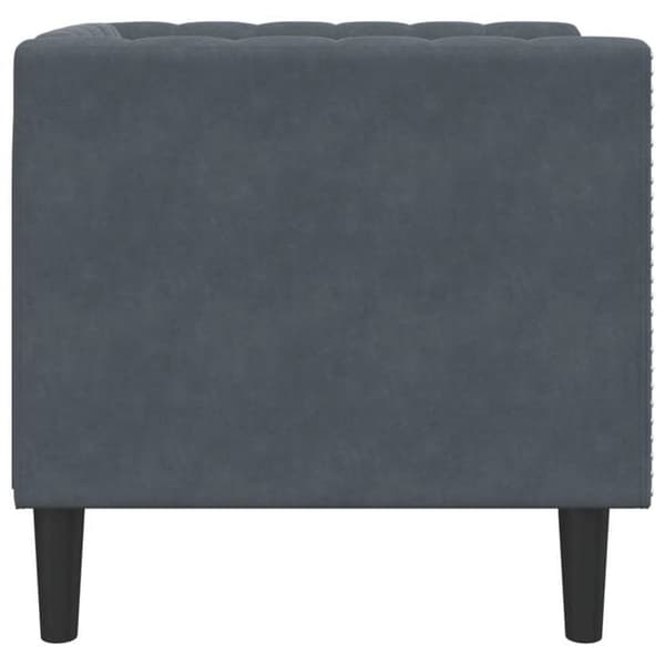 Maison Exclusive - Tummanharmaa samettinen Chesterfield-tuoli