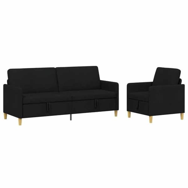 Maison Exclusive - Sofa med opbevaring 2 stk Sort Polyester