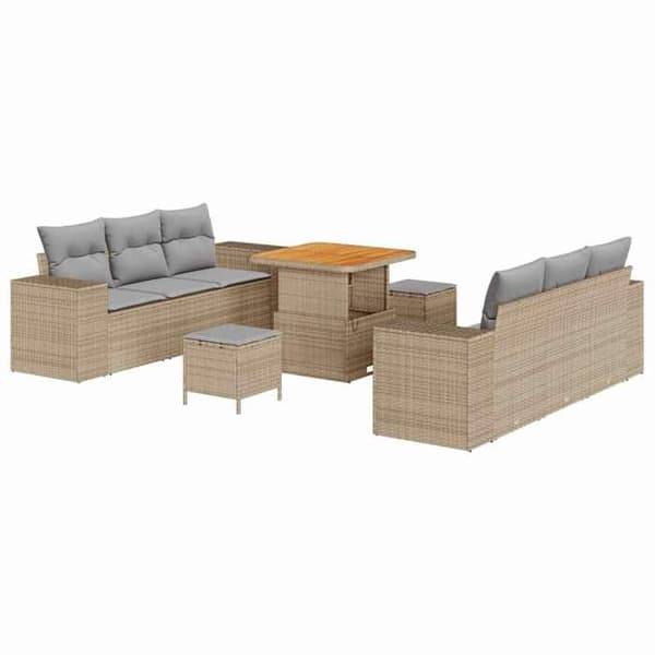 Maison Exclusive - Beige ja Vaaleanharmaa Poly Rattan -puutarhakalustesarja