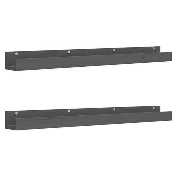 Maison Exclusive - Seinähyllyt 2 kpl Harmaa 110x12x9 cm Massiivipuu Grå