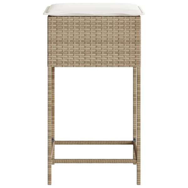 Barstole til haven - EKSKLUSIV HUS - Barstol til haven - Beige - Poly rattan - Sæt med 2 beige
