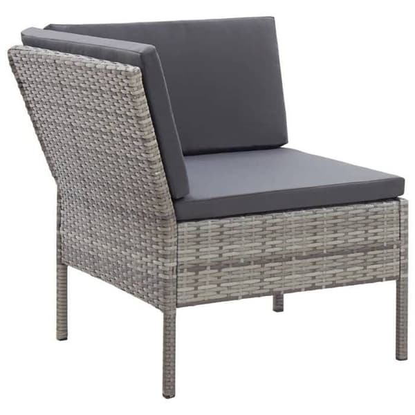 Maison Exclusive - Trädgårdsmöbler 3 delar med kuddar i flätad resin Grå