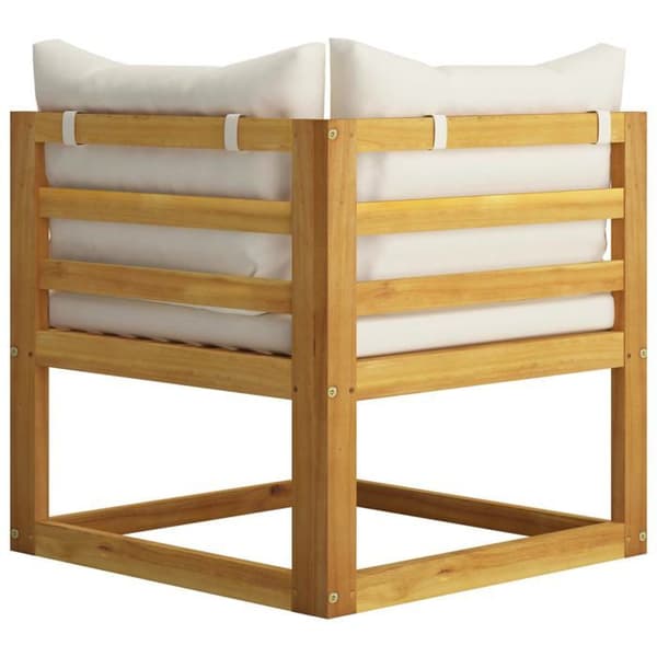 Maison Exclusive - Trädgårdsmöbler 7 delar med kuddar Creme Solid akaciaträ