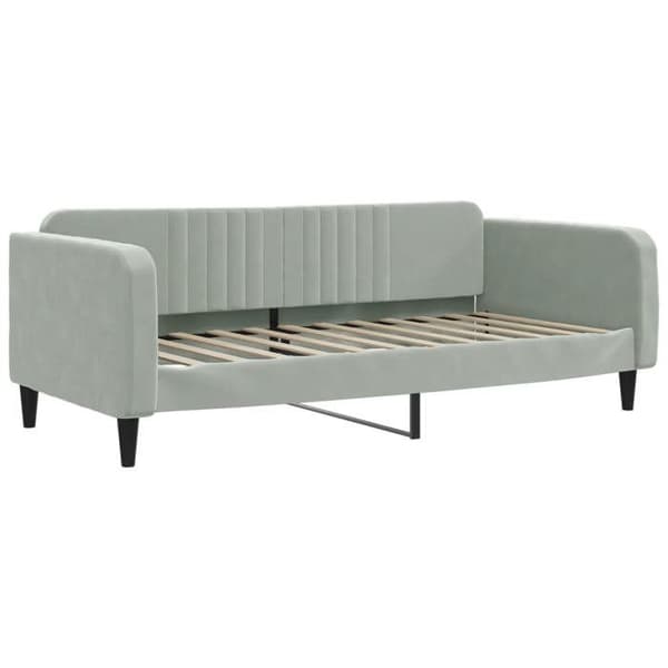 Maison Exclusive - Sängsoffa utan madrass ljusgrå 90x200 cm sammet