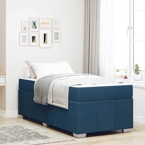 Sengestel med madras - EKSKLUSIV HUS - Moderne - Blå 100x200 cm - Mellemfast komfort - Lamelseng Blå