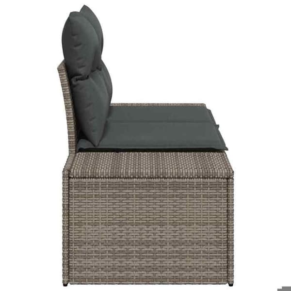 Maison Exclusive - Trädgårdsoffa med grå kudde 184 x 62 x 69 cm polyrotting