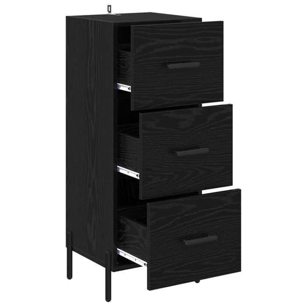 Maison Exclusive - Buffet Sort egetræ 34 x 34,5 x 90 cm Ingeniørtræ svart ek