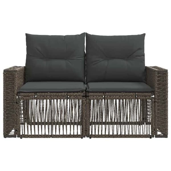 Havemøbel - EKSKLUSIVT HUS - Modulerbart - Grå - Poly rattan & stålramme - 2 pladser Grå