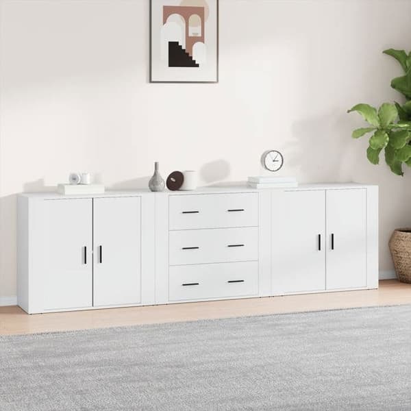 Maison Exclusive - Bufféer 3 st Vit Ingenjörsträ