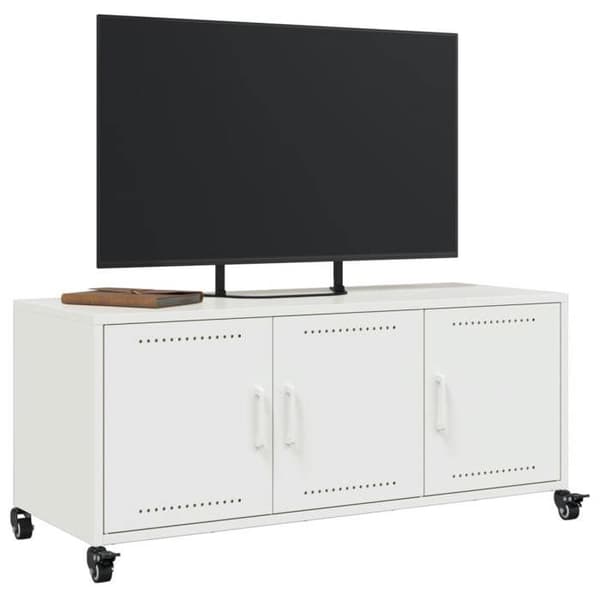 Maison Exclusive - TV-möbel vit 100,5x39x43,5 cm stål