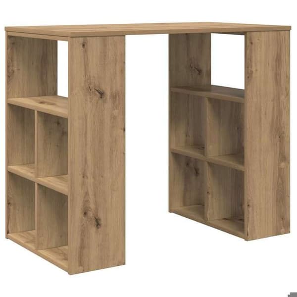 Maison Exclusive - Håndlavet egetræskontor i ingeniørtræ 90 x 50 x 75 cm