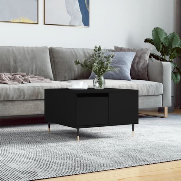 Svart soffbord - Hem - 55x55x36,5 cm - Konstruerat trä - Modernt - Design Svart