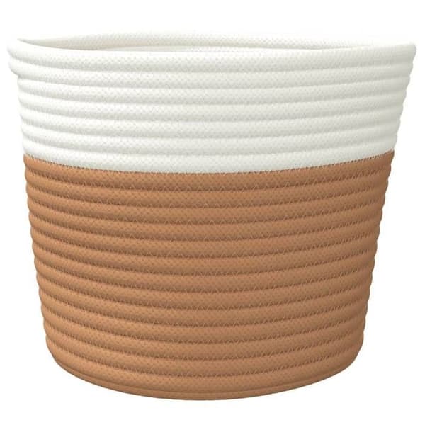 Maison Exclusive - Förvaringskorgar 2 st brun och vit Ø24x18 cm bomull brunt och vitt