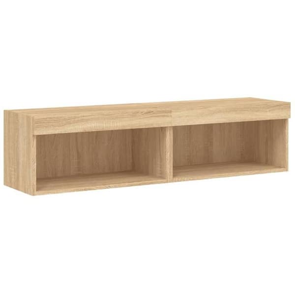 Maison Exclusive - TV-møbler med LED-lys 2 stk. egetræ sonoma 60x30x30 cm