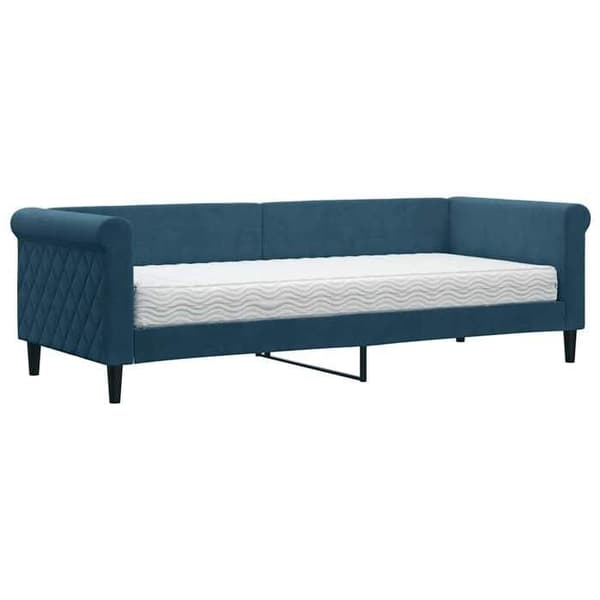 Maison Exclusive - Dagbädd med blå madrass 80x200 cm sammet Blå