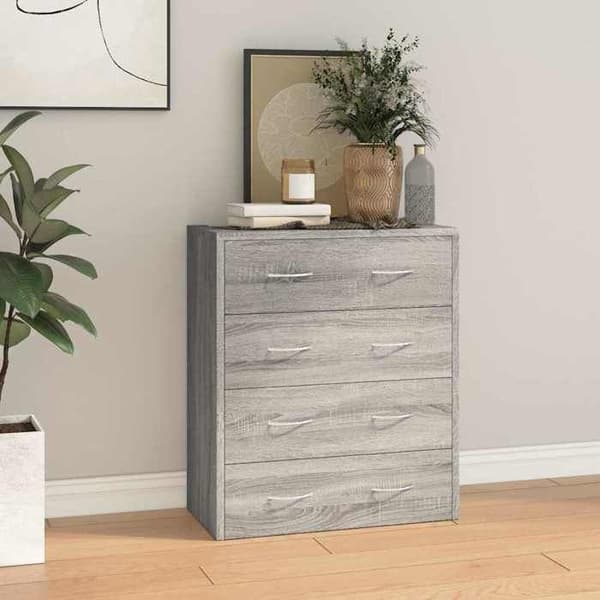 Maison Exclusive - Buffet 4 laatikolla 60x30,5x71 cm Sonoma harmaa