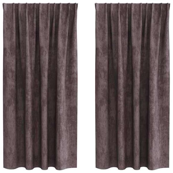 Maison Exclusive - Gardiner i sammet 2 st Brun 175 x 140 cm Sammet