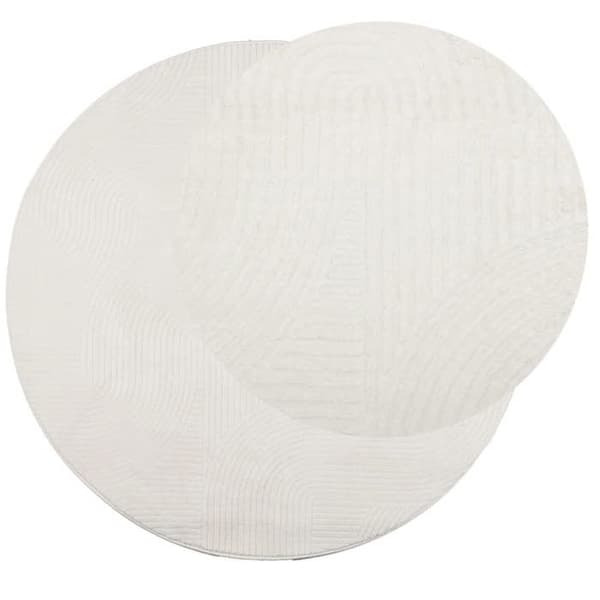 Tæppe - MAISON EXCLUSIVE - IZA - Korte hår - 100% polyester - Ø 200 cm Grädde