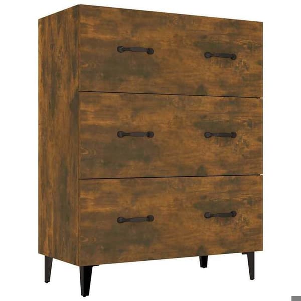 Maison Exclusive - Buffé i rökig ek 69,5x34x90 cm ingenjörsträ