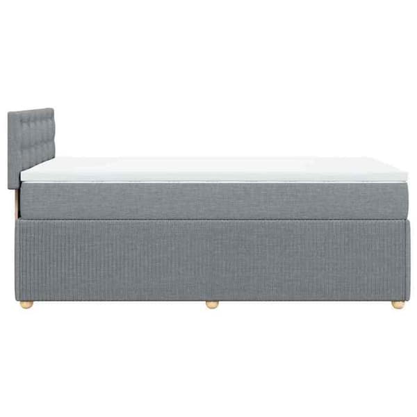 Maison Exclusive - Seng med lameller og madras Grå lys 100x200cm Stof