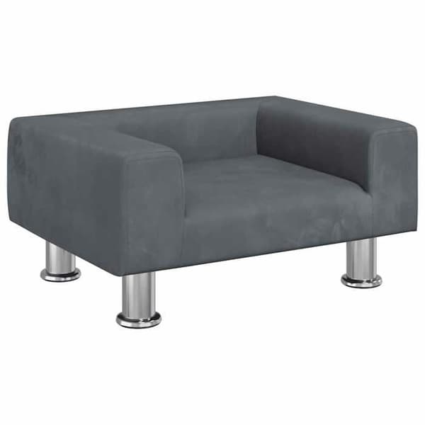Maison Exclusive - Tummanharmaa koiranpeti 50x40x26,5 cm samettia mörkgrå
