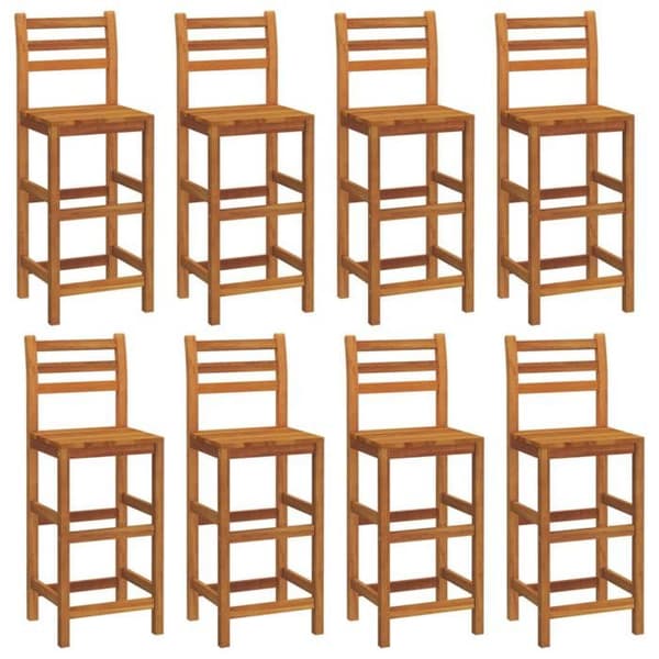 Maison Exclusive - Barstolar set om 8 i massiv akaciaträ