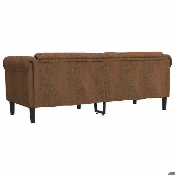 Maison Exclusive - Soffa 3-sits brun konstläder mocka