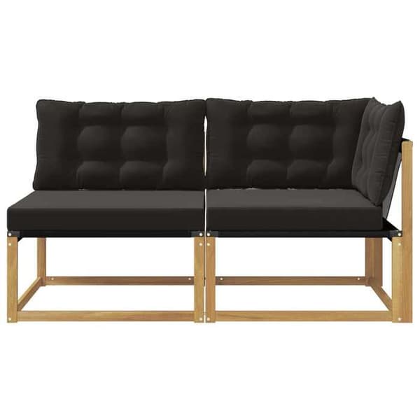 Modulær udendørs sofa - EKSKLUSIV HUS - Modulær - Massiv akacie - UV-bestandig Textilene - Velegnet til udendørs brug Vit