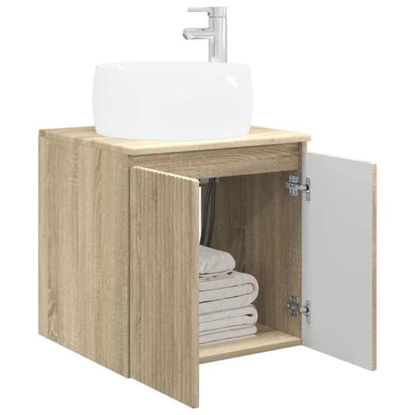 Maison Exclusive - Vægmonteret håndvask vanity Egetræ Sonoma 49,5 x 44,5 x 66 cm