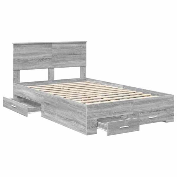 Maison Exclusive - Sängram Grå Sonoma 120 x 190 cm Ingenjörsträ