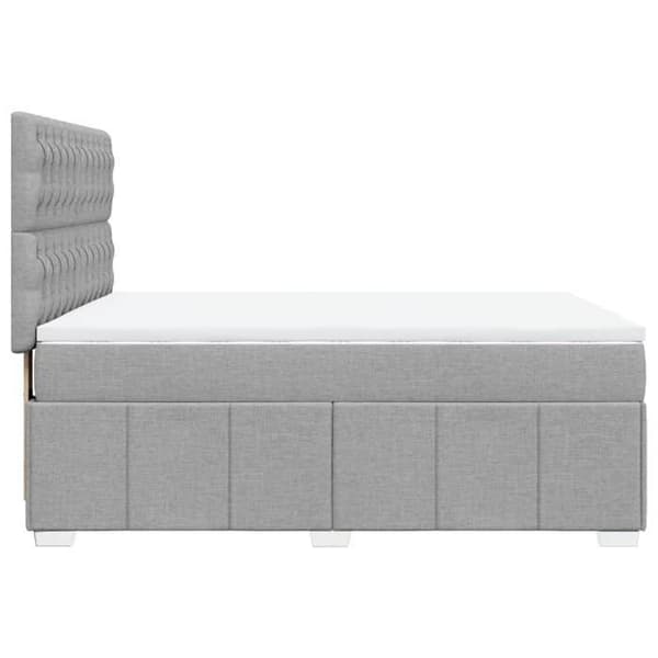 Maison Exclusive - Sengebund med lameller og madras Lys grå 140x190cm Stof