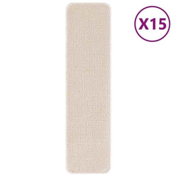 Maison Exclusive - Halkfria Mattor för Trappor 15 st 75 x 20 cm Kräm PP